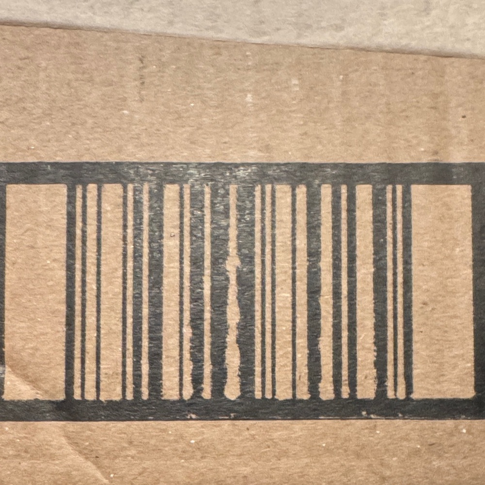 Brown Box with Black Barcode